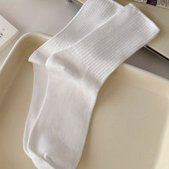 Solid Mid Tube Socks Women's Stockings