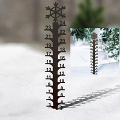 Metal Snow Gauge Large Iron Snowfall Measuring Rod Durable Garden Christmas Gift