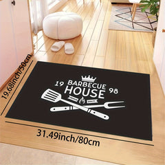 BBQ House Kitchen Mat English Letter Print Rug