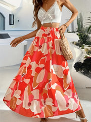 Floral Print High Waist Skirt for Women