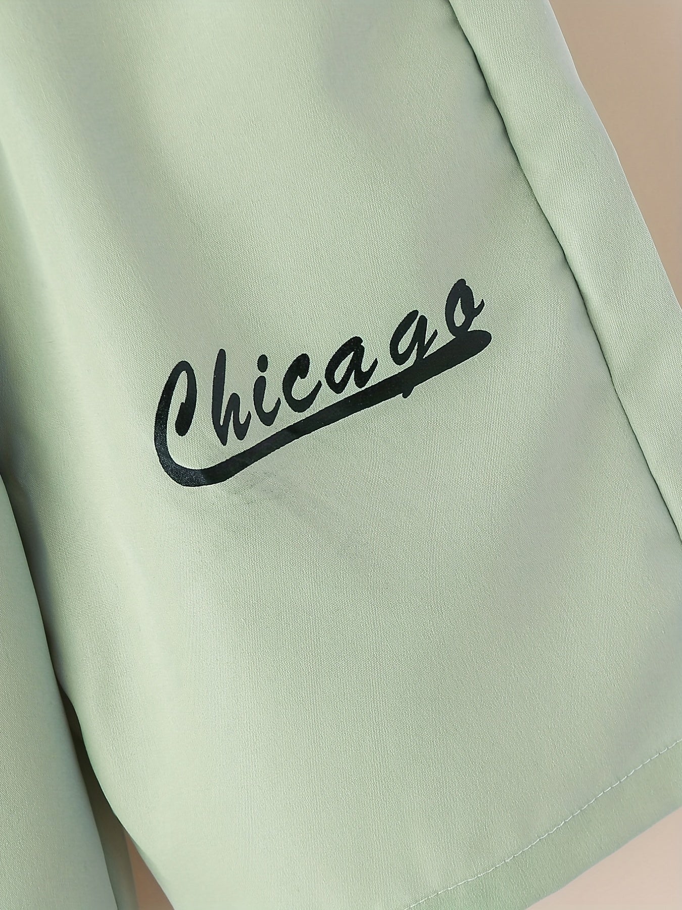 Boys Chicago Print Shirt & Shorts Set for Summer Kids