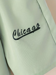 Boys Chicago Print Shirt & Shorts Set for Summer Kids