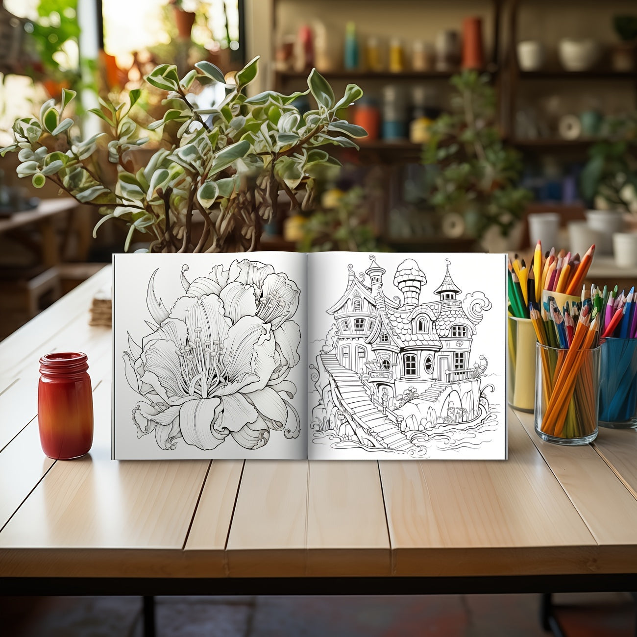 ENASUE Flower Fairies' Wonderland Coloring Book for Adults - 25 Pages