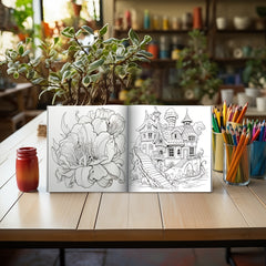 ENASUE Flower Fairies' Wonderland Coloring Book for Adults - 25 Pages