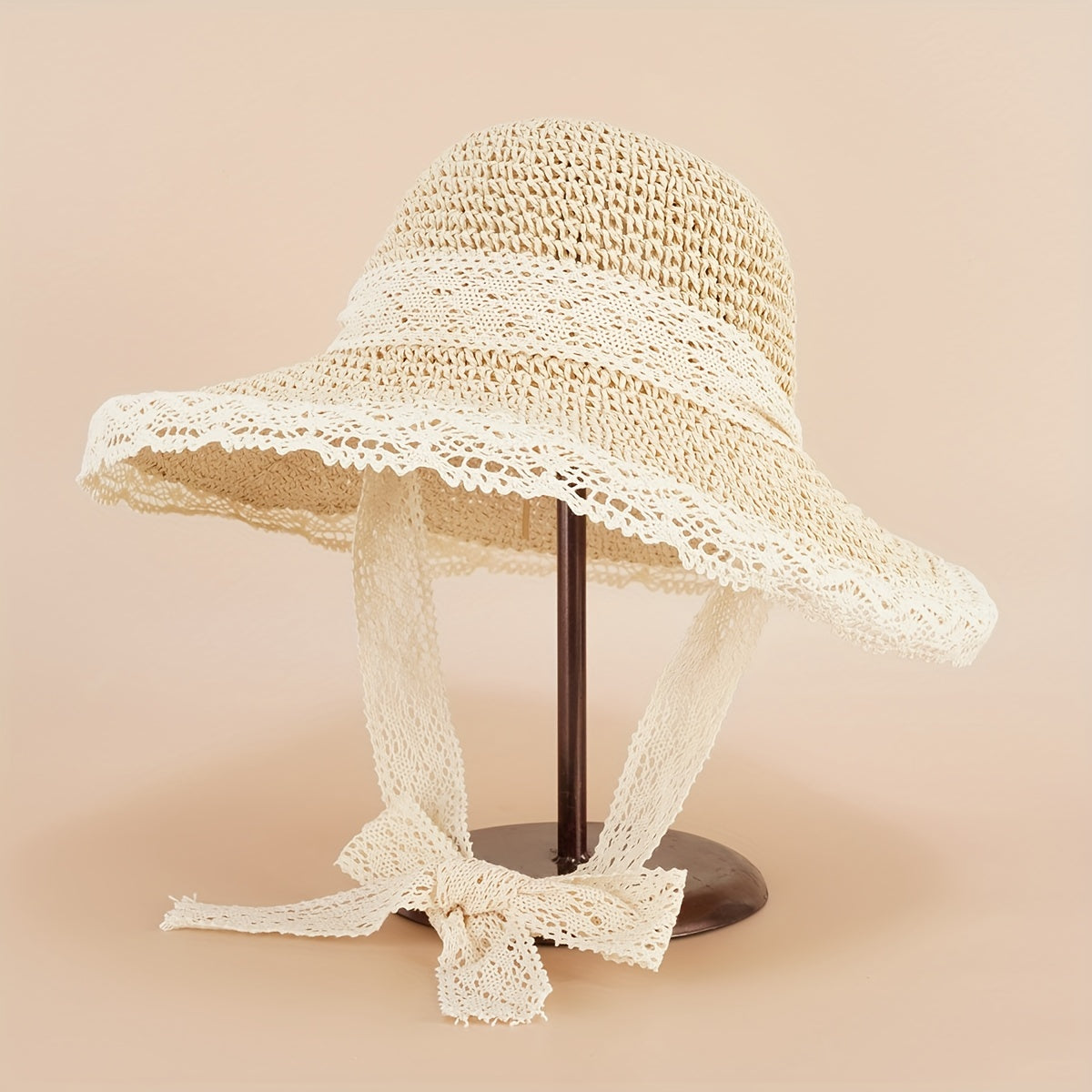 Stylish Straw Sun Hat with Hollow Out Design for Summer