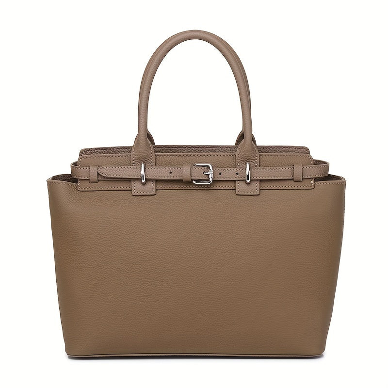 Women's Top Grain Leather Quilted Tote Bag