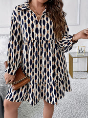 Casual Dress Women's Plus Lantern Sleeve Dress