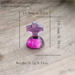 Rainbow Fluorite Gravestone Cross Carving Crystal Healing Stones