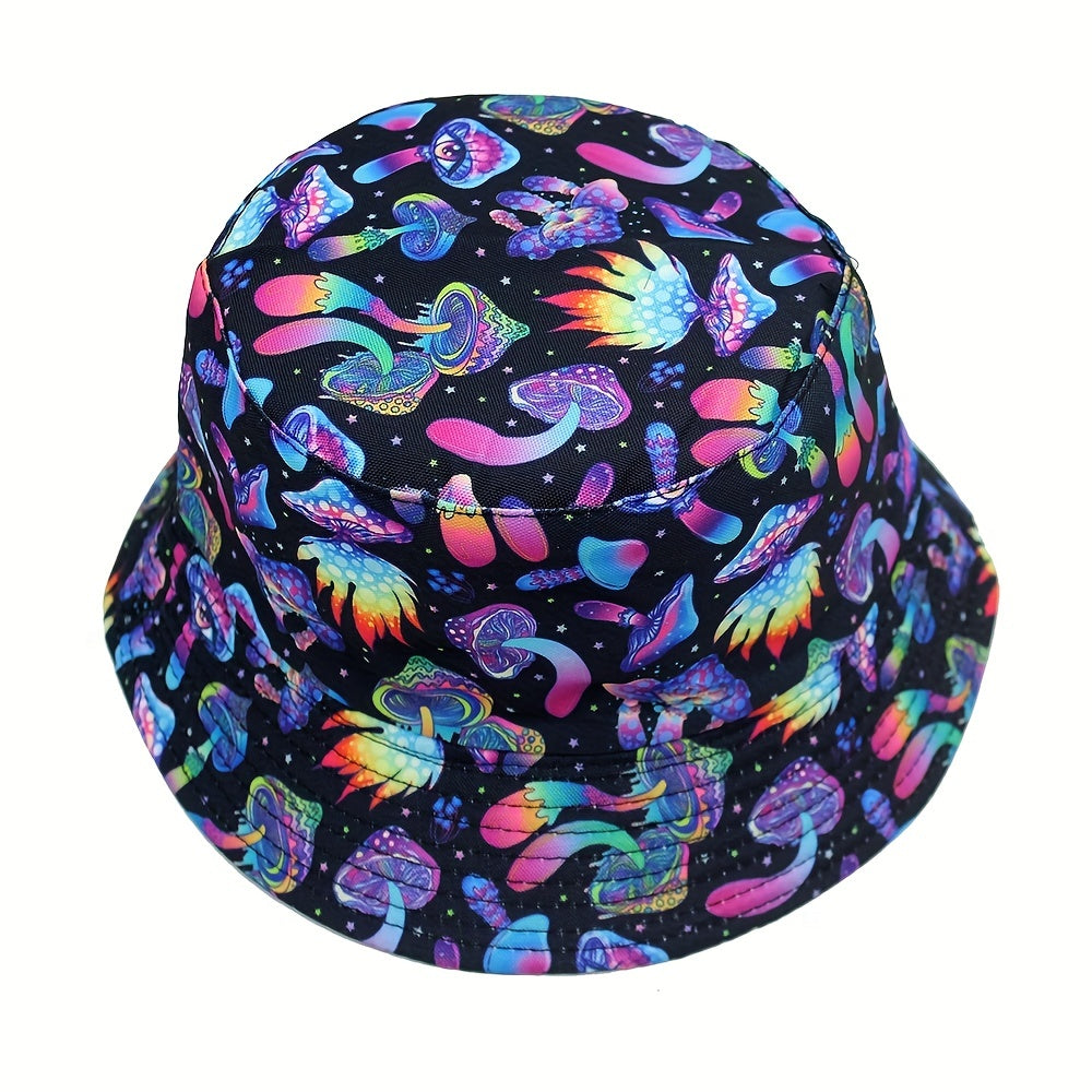 Versatile Sunshade Bucket Hat With Underwater Animal Mushroom Print