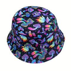 Versatile Sunshade Bucket Hat With Underwater Animal Mushroom Print