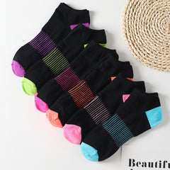 6 Pairs Creative Block Men's Crew Sports Socks Comfy Knitted Stockings