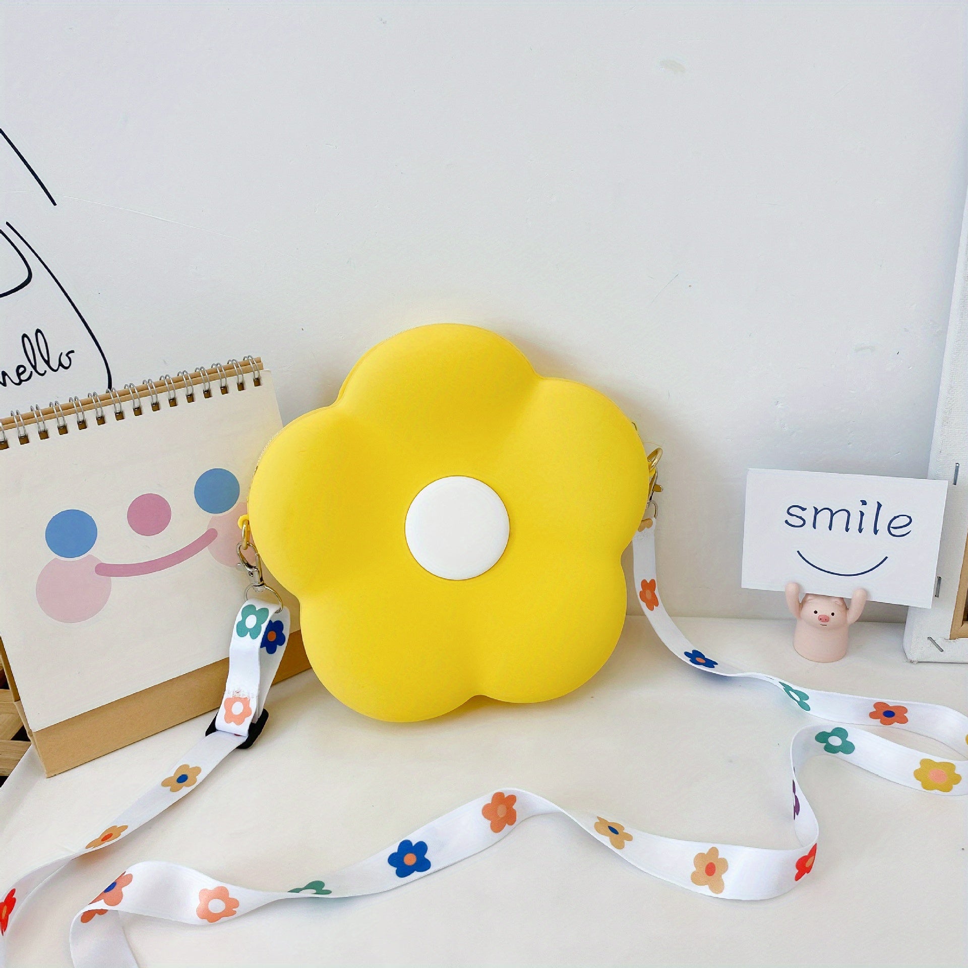 Kids Silicone Shoulder Bag Flower Diagonal Coin Purse Wallet