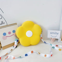 Kids Silicone Shoulder Bag Flower Diagonal Coin Purse Wallet