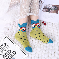 5 Pairs Animal Patterned Women's Cotton Socks
