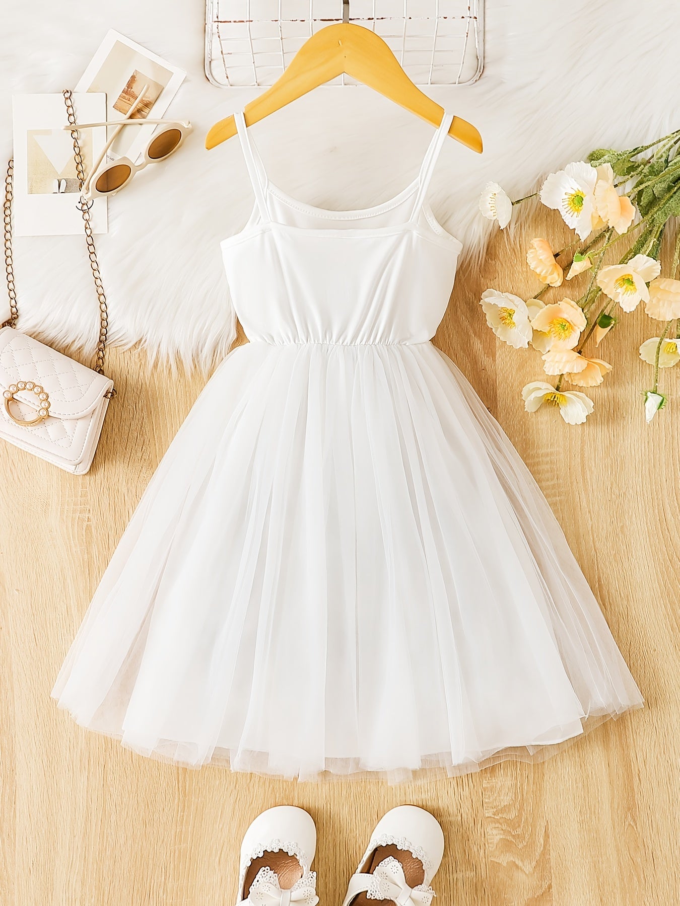 Girls Tutu Dress Sleeveless Mesh Princess Dresses For Party Dance Performance
