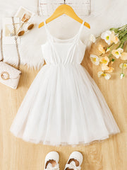 Girls Tutu Dress Sleeveless Mesh Princess Dresses For Party Dance Performance