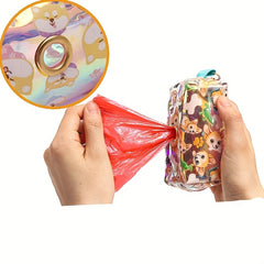 Portable Cartoon Pet Bin Bag Holder Dog Poop Bag Dispenser For Dog Leash