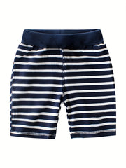 Boys Striped Shorts Drawstring Waist Kids Summer Clothes