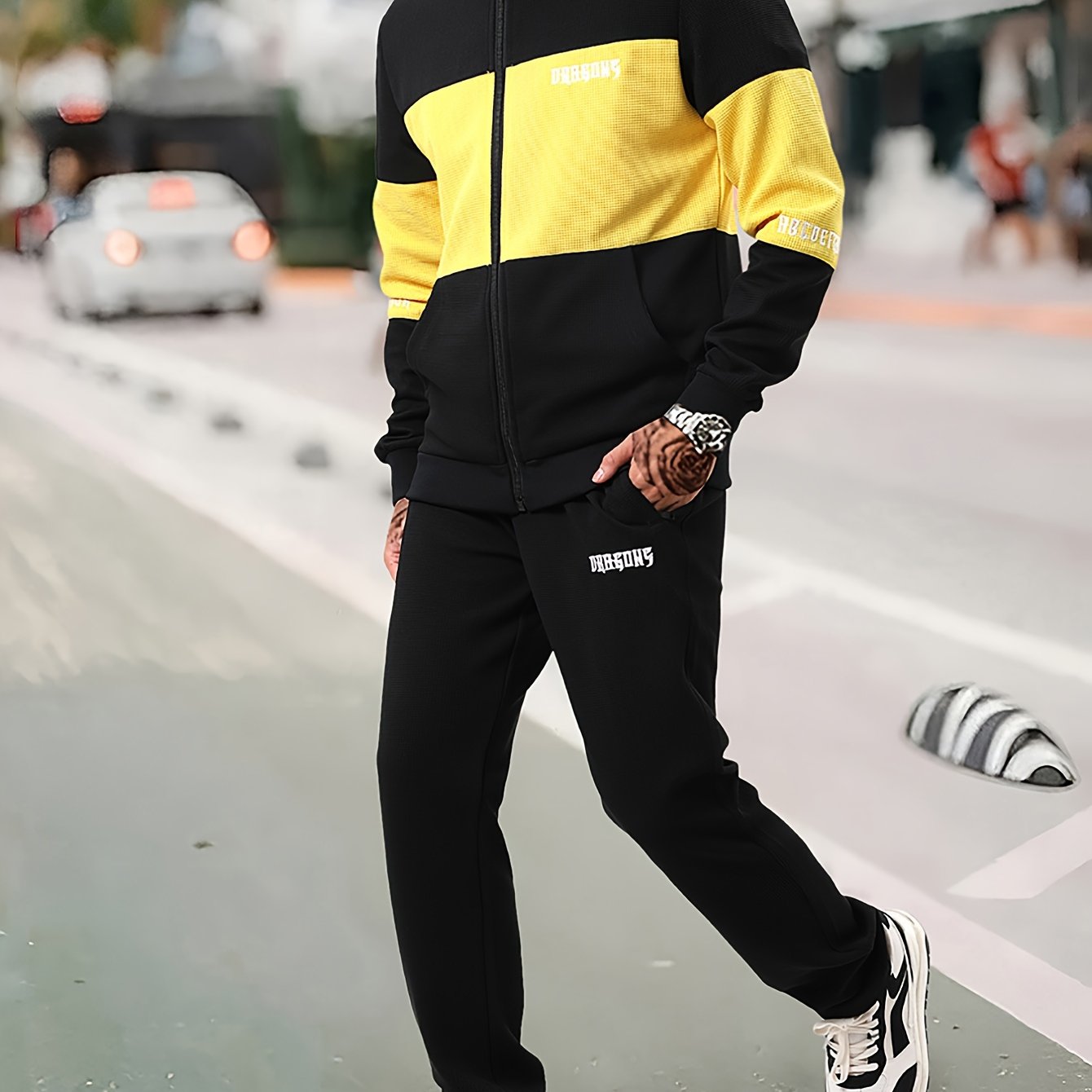 Men's Casual Jacket and Sweatpants Set for Spring Autumn