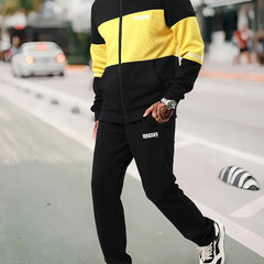 Men's Casual Jacket and Sweatpants Set for Spring Autumn