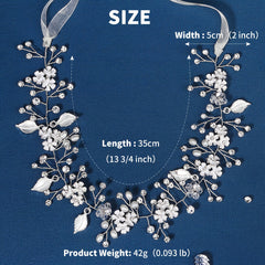 Flower Bride Wedding Headband Leaf Hair Vine Braid Headpiece Bridal Hair Accesso