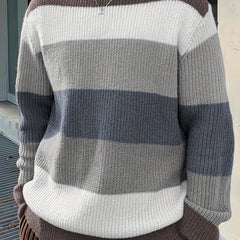 Men's Retro Knitted Sweater Warm Striped Pullover