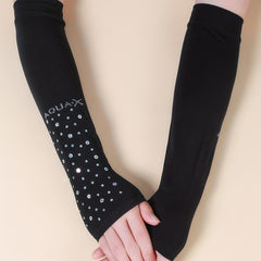 Sequin Decor Long Gloves UV Protection Fingerless Gloves