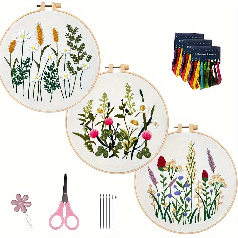 4pcs Embroidery Kits Cross Stitch Pattern Adults