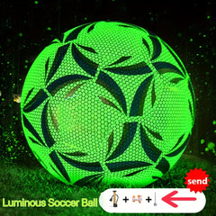 Size 4 5 PU Anti Slip Luminous Soccer Ball For Night Training