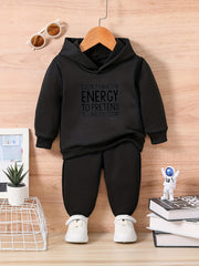 Funny Letter Print Baby Sweatshirt and Trousers Set