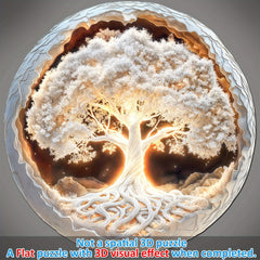 Tree of Life Wooden Puzzle 3D Visual Effect Flat Puzzle with Tree Mixed Colors
