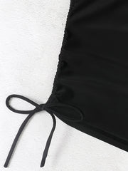 Solid High Waisted Swim Shorts