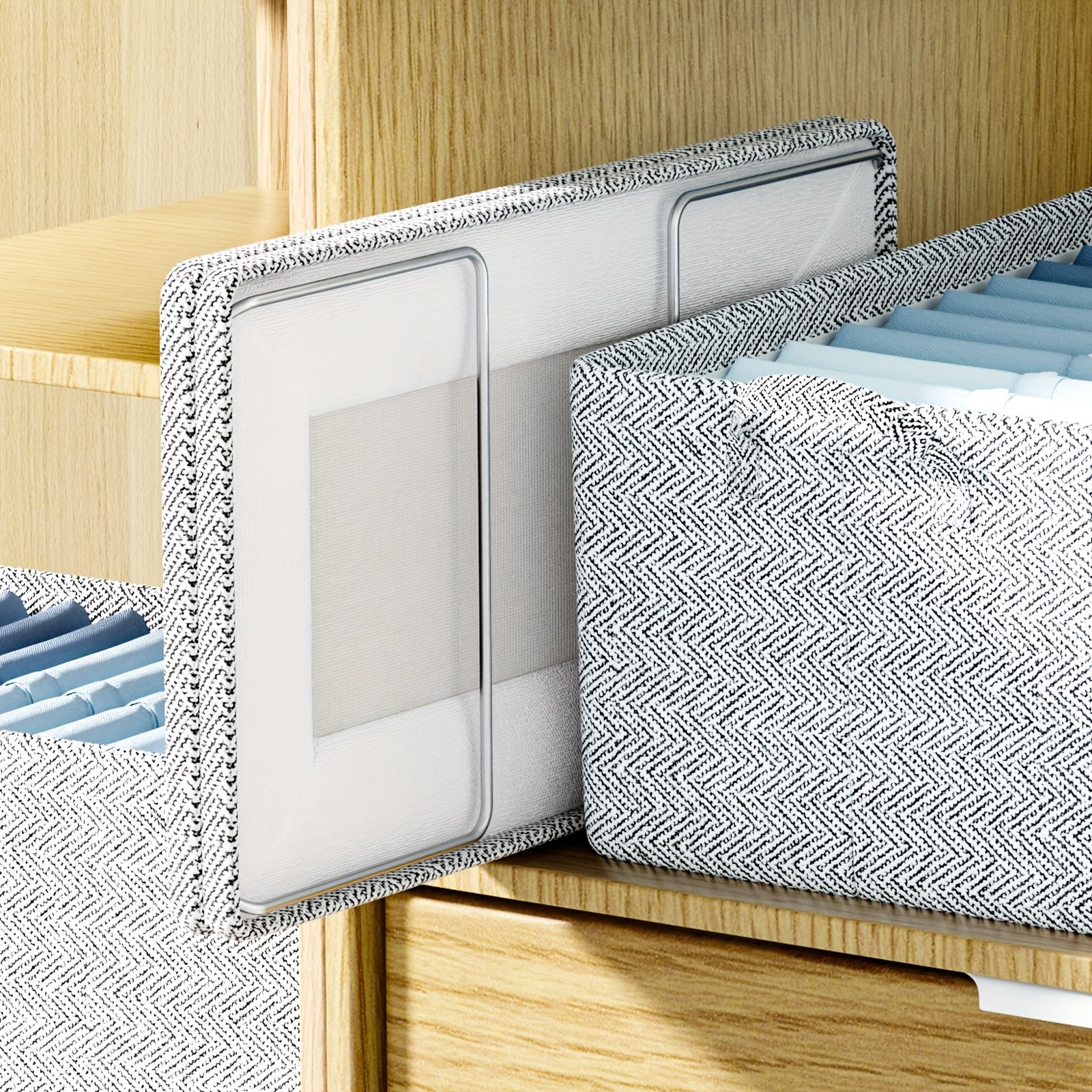 Large Storage Basket Non-woven Fabric Steel Frame Folding