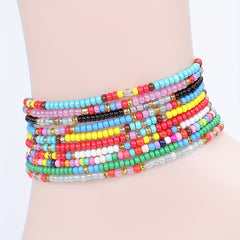 Colorful Beaded Anklet for Women - Summer Beach Style