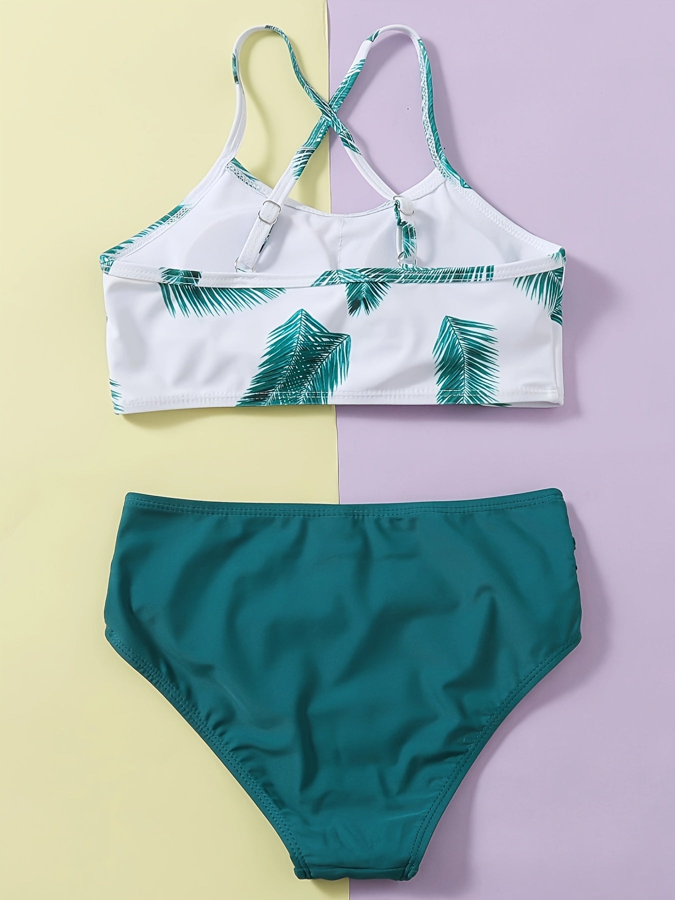 Girls 2pcs Bikini Swimsuit Set Stretchy Bathing Suit