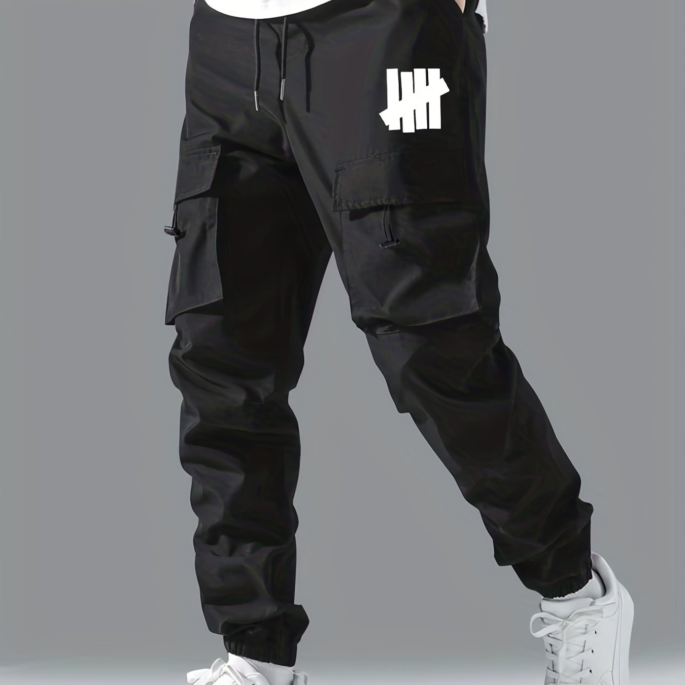 Fence Print Cargo Pants Men s Flap Pocket Trousers Loose Casual Outdoor Pants