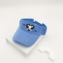 Skull Heart Print Visor Hat Cartoon Hip Hop Lightweight Sun Hat