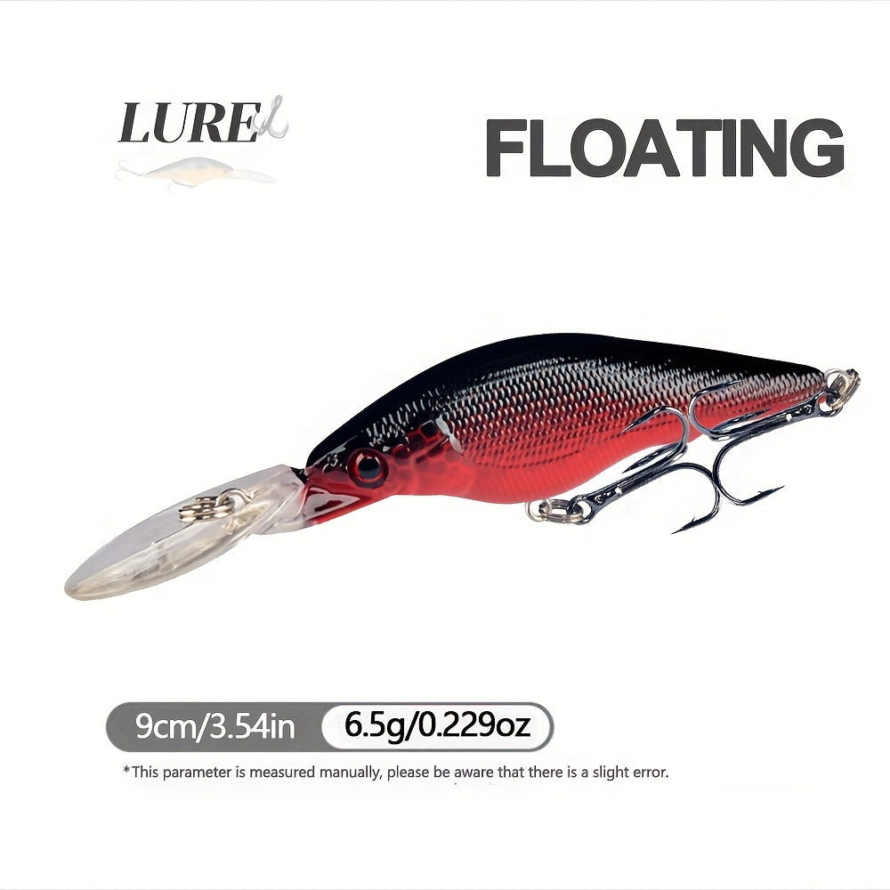 6pcs Floating Minnow Lure Topwater Hard Bait Fishing Tackle