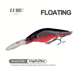 6pcs Floating Minnow Lure Topwater Hard Bait Fishing Tackle