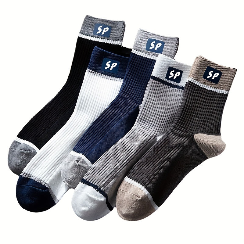 5 Pairs Letter Print Socks Breathable Women's Mid Tube Stockings