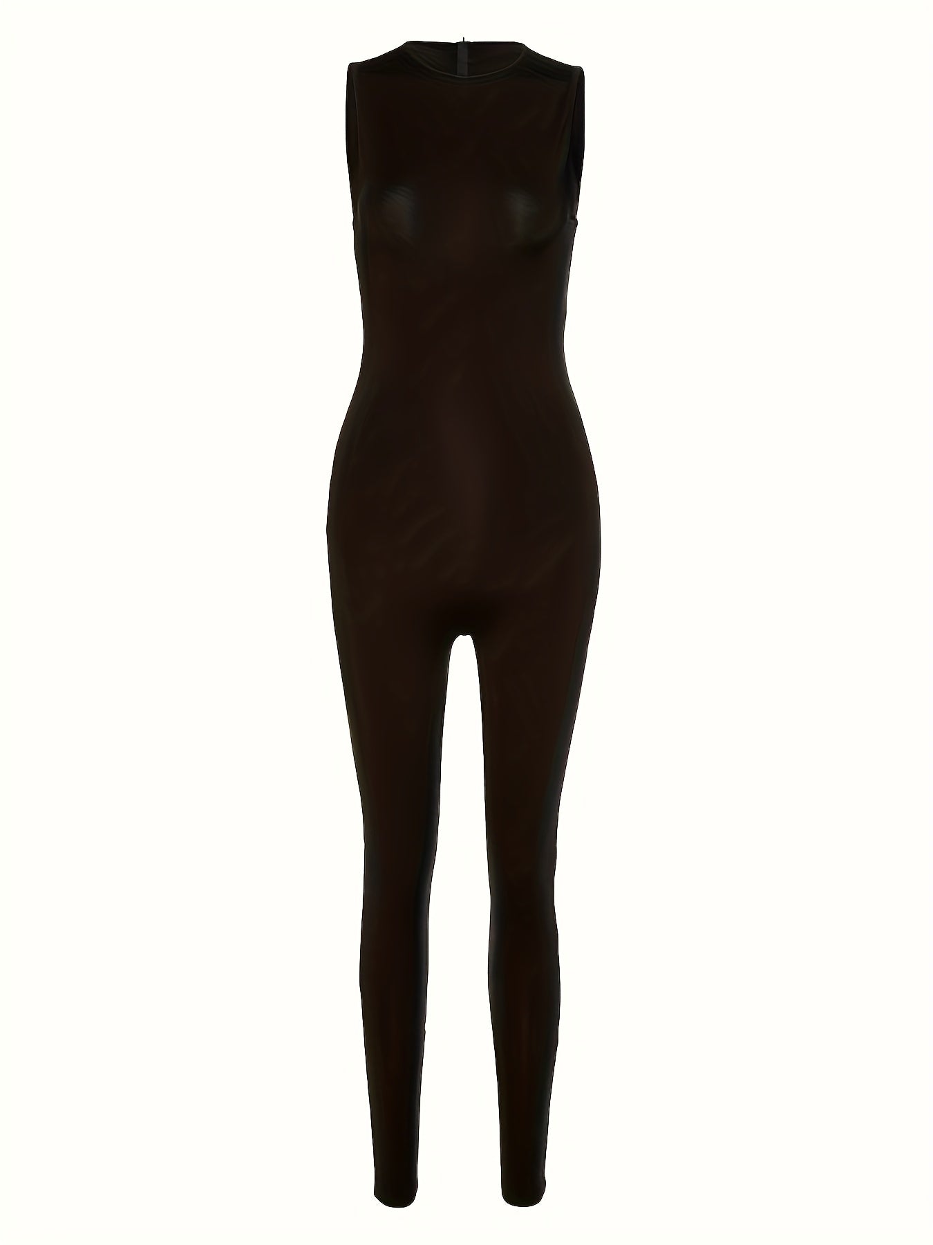 Women's Round Neck Sleeveless Yoga Jumpsuit
