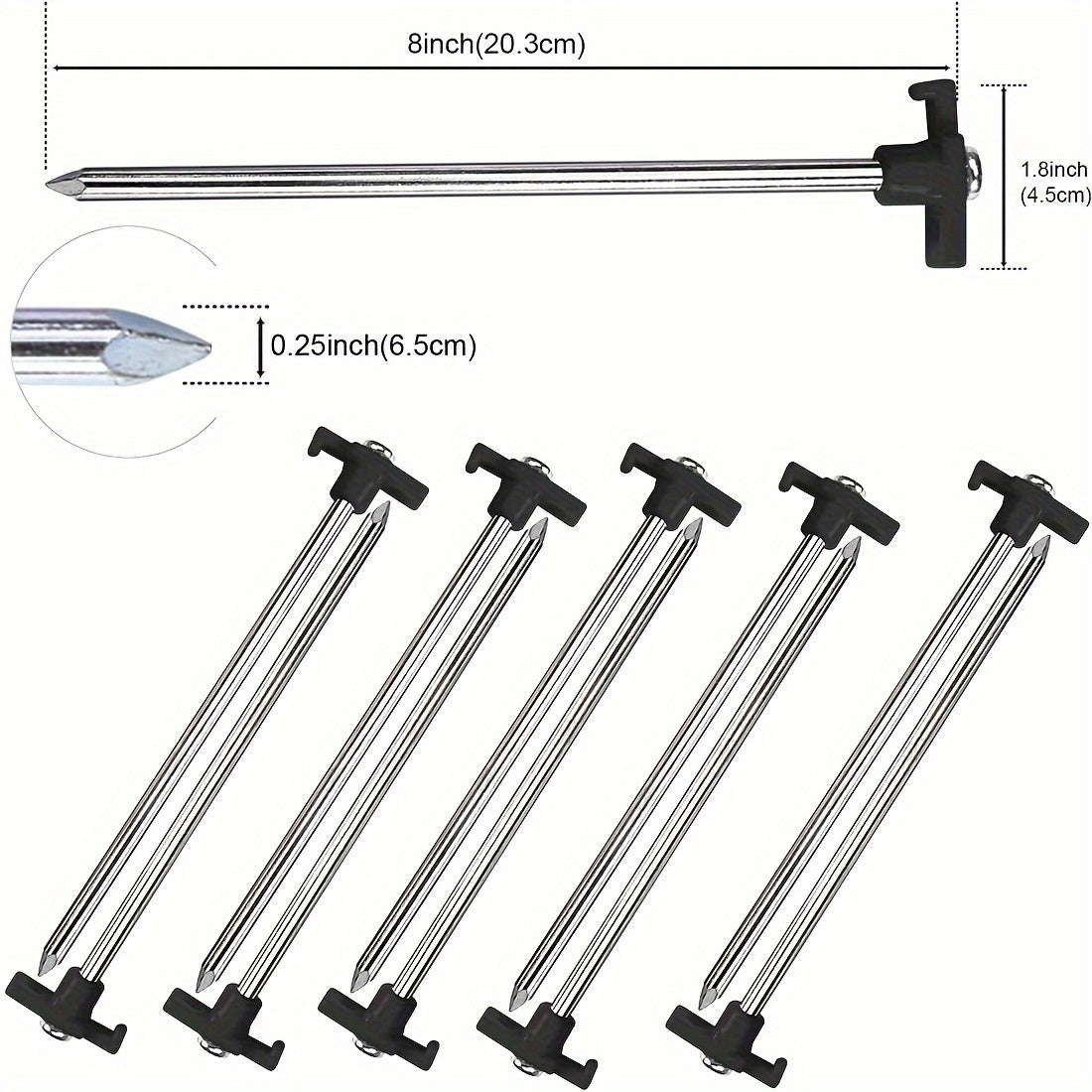 10pcs Stainless Steel Tent Stakes for Camping