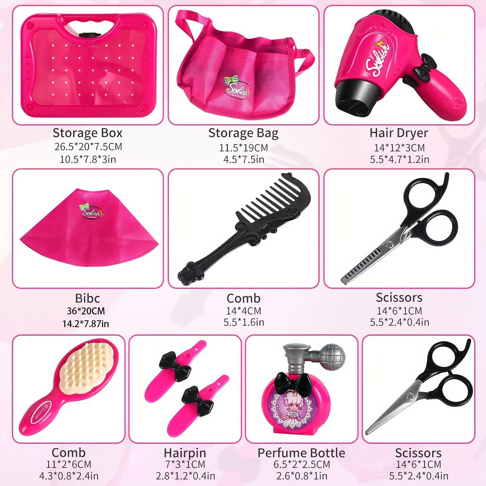 Children's DIY Hairdresser Salon Tool Set - Hair Dryer & Accessories