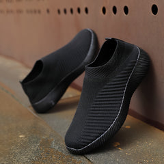 Women's Knit Slip-on Walking Shoes for Outdoor Casual Sneakers