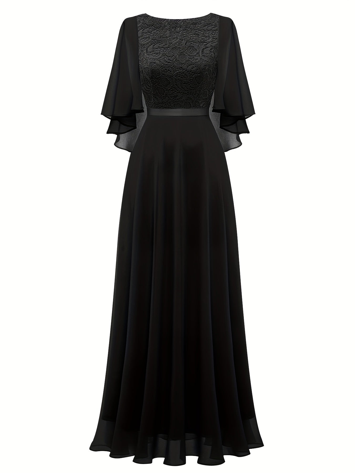 Lace Aline Bridesmaid Dress Crew Neck For Wedding Party