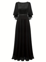 Lace Aline Bridesmaid Dress Crew Neck For Wedding Party