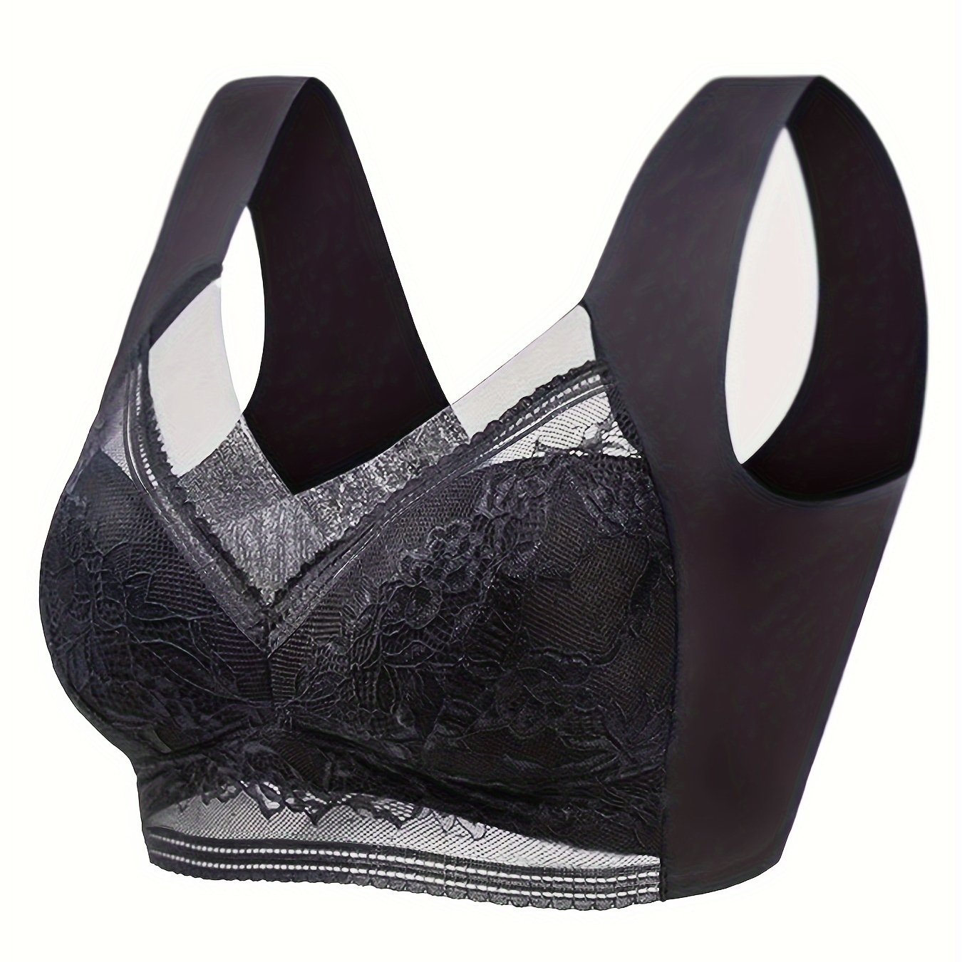 Floral Lace Full Coverage Sports Bra Women's Activewear