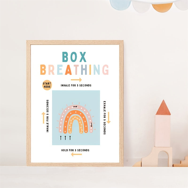 Square Breathing Poster for Therapy Office Decor