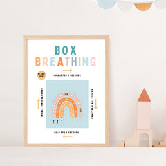 Square Breathing Poster for Therapy Office Decor