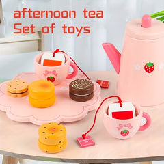 9 Piece Princess Tea Set for Little Girls' Pretend Tea Parties